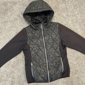 Mountain Horse Cristal Hybrid Jacket Women Size Medium Gray Hooded Full‎ Zip